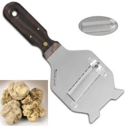 Affettatartufi Acciaio Inox, Manico Palissandro Taglio Liscio