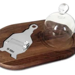 Set Servitartufi In Legno Di Noce Completo Di Tagliatartufi In Acciaio Inox Lama Liscia