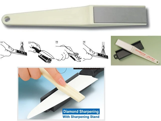 Affilacoltelli Manuale Diamantato Giapponese Con Supporto
