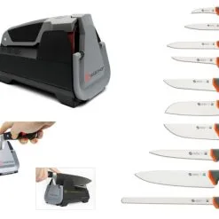 Set Re-Opening: Set N. 10 Coltelli E Affilatrice Per L'apertura O Riapertura Della Cucina