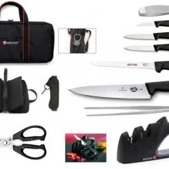 Valigetta Commis Completa Di Coltelli Victorinox, Forbice, Affilatoio E Pinze