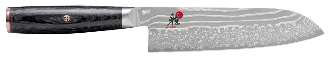 Coltello Damasco 49 Strati Santoku Lama Cm. 18 Serie Miyabi 5000 FCD