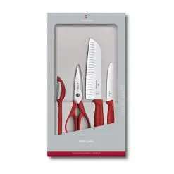 Set 2 Coltelli 2 Accessori Swiss Classic Manico Rosso Di Victorinox