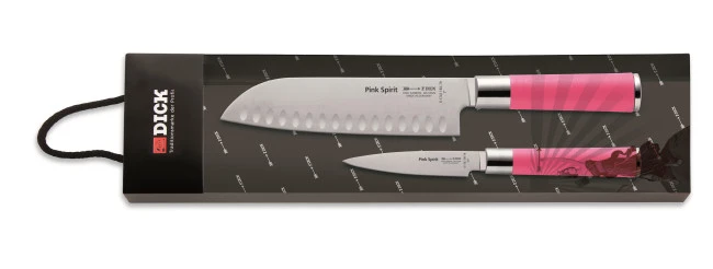 Set Spelucchino E Santoku Con Lama Alveolata Pink Spirit Di Friedr. Dick #pinkupyourworld
