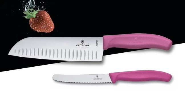 Duo Woman Verdure: 2 Coltelli Victorinox Serie Swiss Classic Manico Fucsia