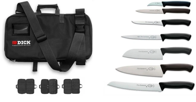 Culinary Red: Valigetta Base Chef Di Dick Completa 4 Coltelli Red Spirit E 2 Pinze