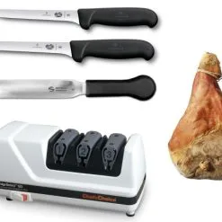 Set Disossatura Prosciutto: Coltelli, Cannula E Macchina Affilatrice CHEF'S CHOICE