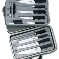 Valigetta 14 Pezzi Victorinox Completa Di Coltelli Linea Fibrox E Accessori