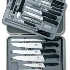 Valigetta 24 Pezzi Victorinox Completa Di Coltelli Linea Fibrox E Accessori