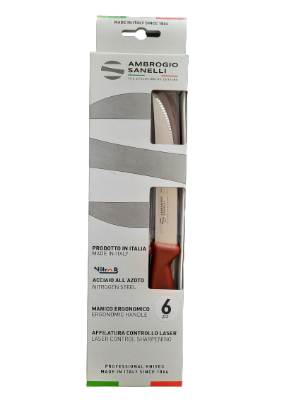 Set 6 Coltelli Bistecca BBQ Di Ambrogio Sanelli - immagine 2