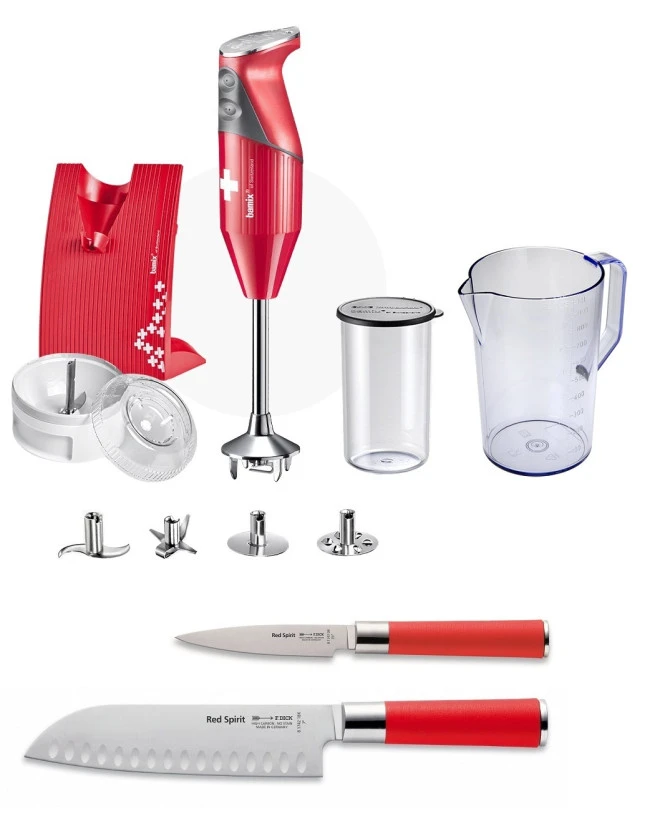 Bamix Red & Red Spirit: Set Preparazione Dips, Zuppe E Salse