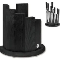 Ceppo Magnetico Vuoto Per 7 Coltelli In Legno Frassino Nero
