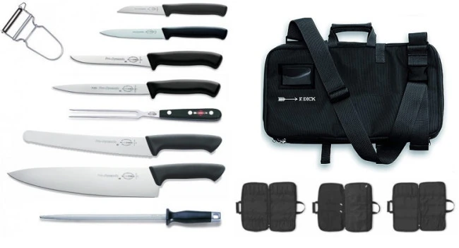 Valigetta Culinary Bag Completa Di Coltelli Pro-dynamic, Affilatoio, Forchettone E Pelapatate