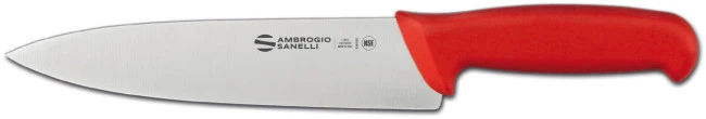 Coltello Trinciante Cuoco Cm. 20 Linea Supra Manico Colore Rosso Di Ambrogio Sanelli