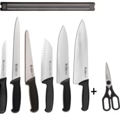 Ristora: Set Barra Magnetica Completa Di 6 Coltelli Sanelli Ambrogio + 1 Forbice In Omaggio