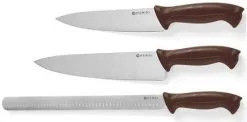 Set Carne Cotta: 3 Coltelli Manico Marrone HACCP