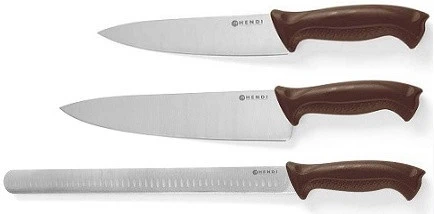 Set Carne Cotta: 3 Coltelli Manico Marrone HACCP
