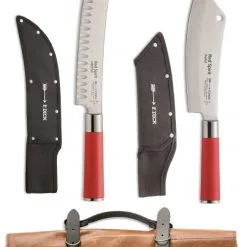 Valigetta Vintage In Pelle Completa Di Coltelli Hektor E Ajax Serie Red Spirit Di Dick