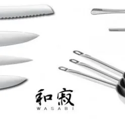 Set Professionale Cucina 10 Pezzi: 4 Coltelli Giapponesi + 3 Padelle Acciaio Inox Rivestite In Platium Plus + 3 Pinze