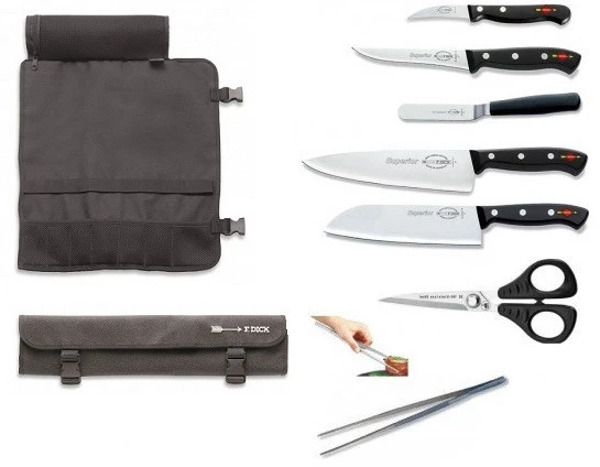 Valigetta Tradizionale: Avvolgibile Completo Di Coltelli Base Serie Superior Dick + Accessori