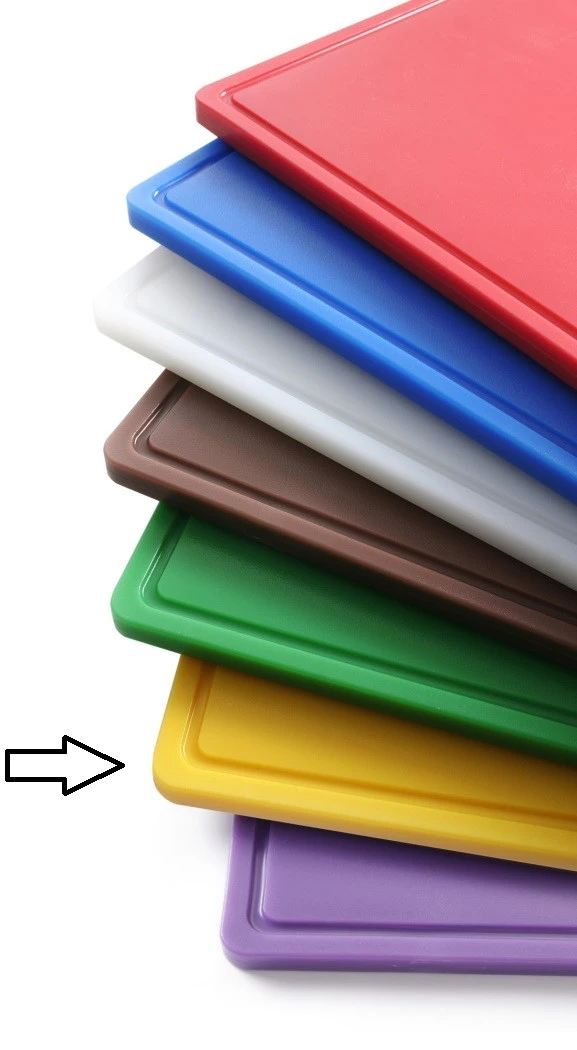 Set Per Pollame: Tagliere Giallo + 3 Coltelli Manico Giallo HACCP - immagine 5