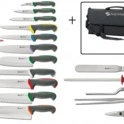 Tecna Color Full: Valigetta Completa Di 11 Coltelli, 1 Acciaino E 4 Accessori Di Ambrogio Sanelli