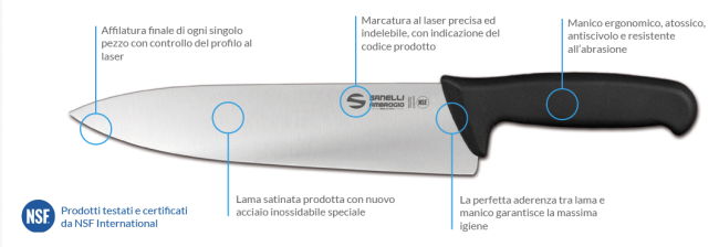 Coltello Trinciante Cuoco Cm. 36 Linea Supra Sanelli Ambrogio - immagine 2