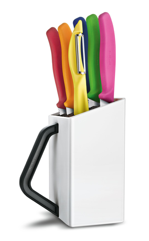 Swiss Classic Utility Block: Ceppo Bianco Con 6 Accessori Victorinox