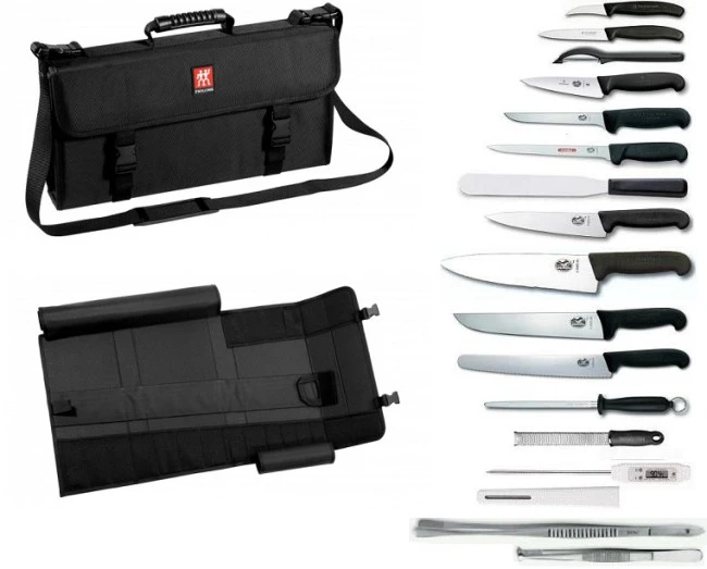 Valigetta Professionale Completa Di Coltelli Victorinox, Microplane, Termometro