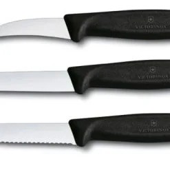 Trio Spelucchini Victorinox Manico Nero Punta Arrondata